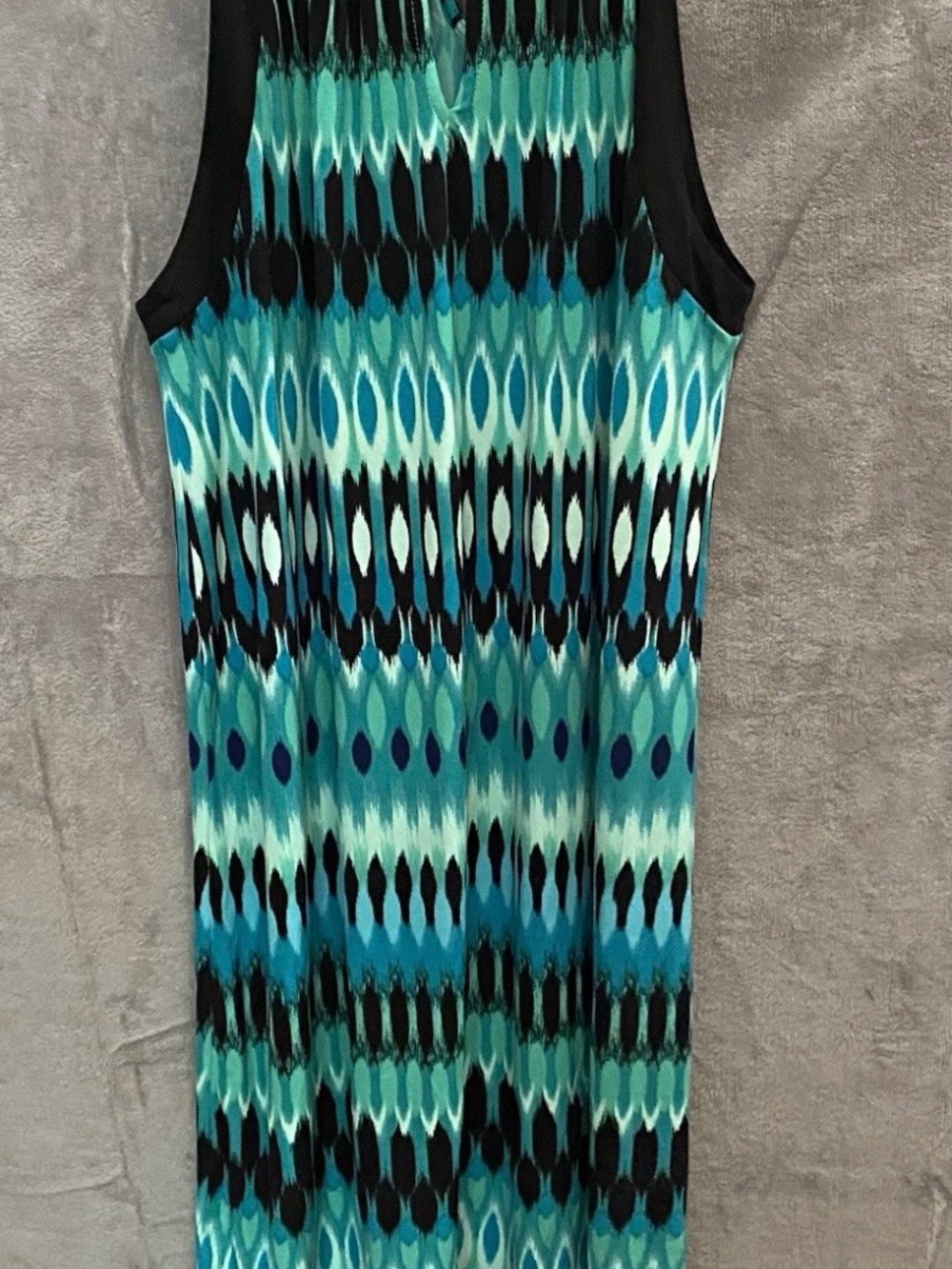 APT 9 Women’s Sleeveless Teal & Black Patterned Shift Dress